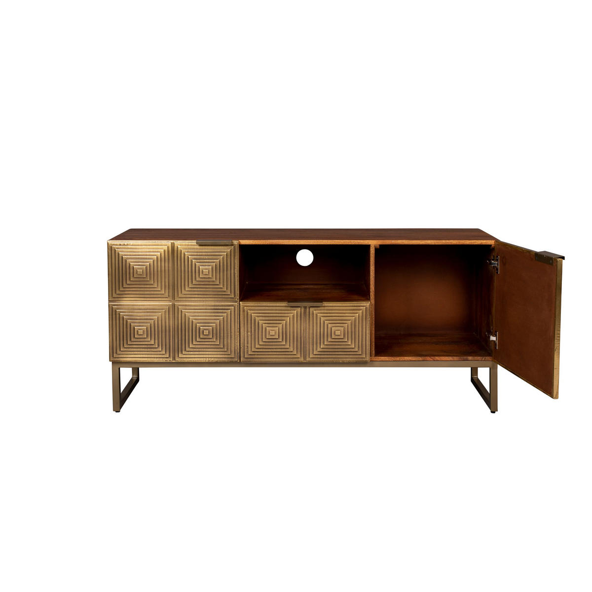 SIDEBOARD Lenkrad Gold - Goldfarben, Holz (40/60/135cm) - Dutchbone