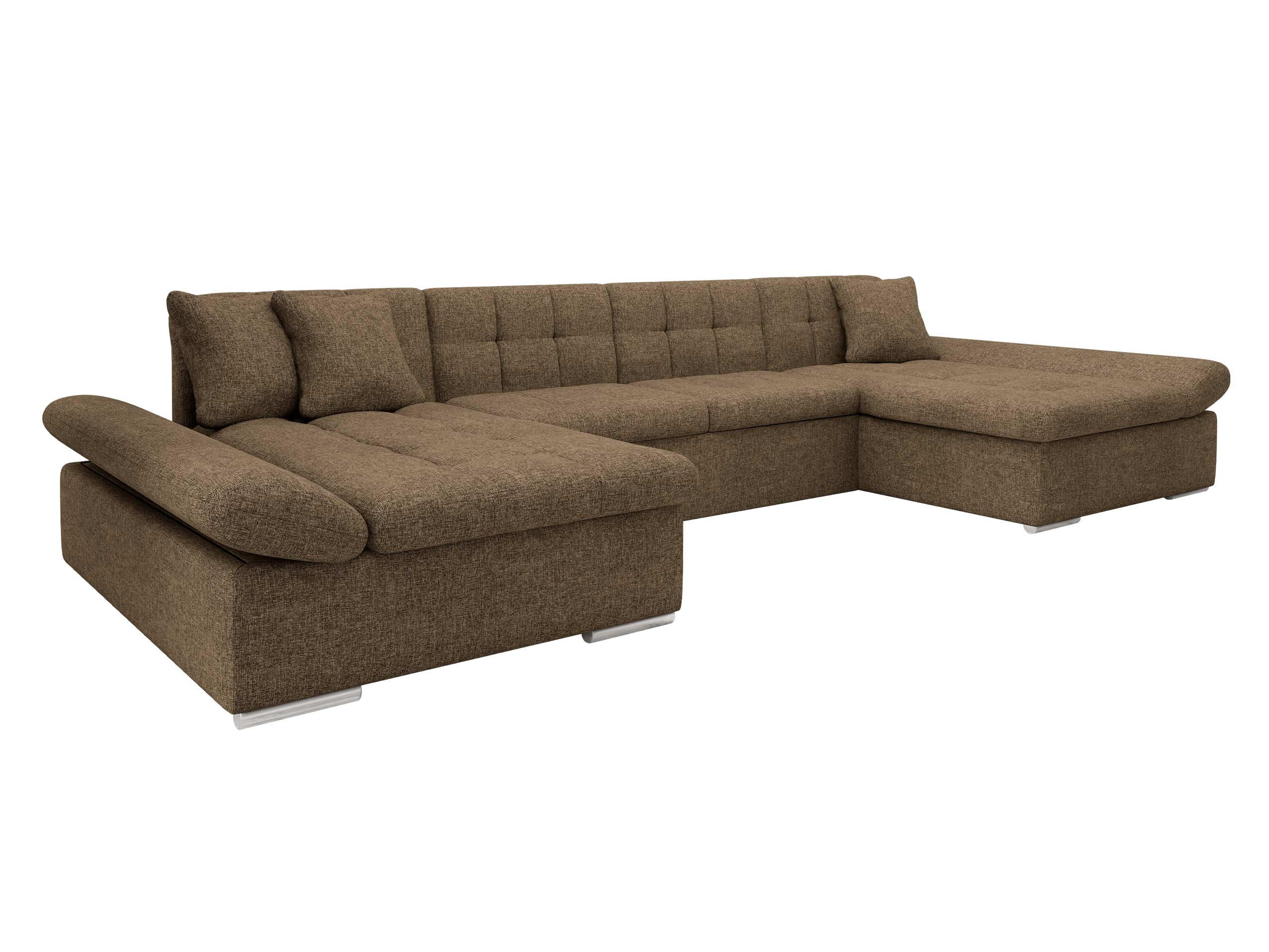 WOHNLANDSCHAFTEN Alia - Nussbaumfarben, Holz/Textil (360/75/160cm) - MIRJAN24