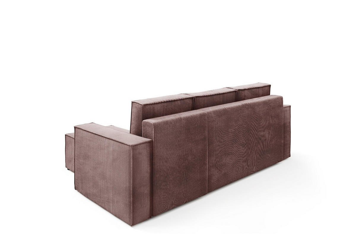 ECKSOFA Roda Rosa, Cord-Ecksofa mit Schlaffunktion - Rosa, Holzwerkstoff/Textil (248/150cm) - Bettso