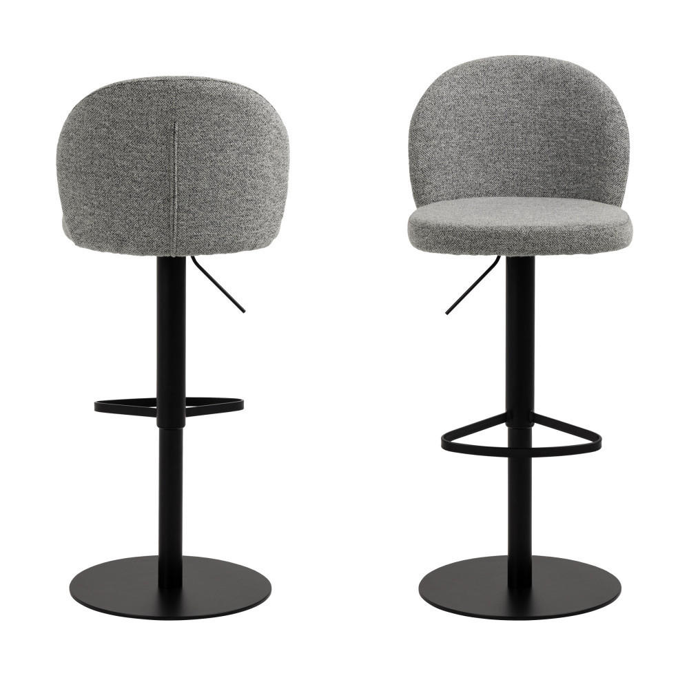 HOCKER aus Stoff und Metall, verstellbar, Höhe 55-80 cm - Colobura - Grau - Grau, Textil (44/109/50cm) - Drawer