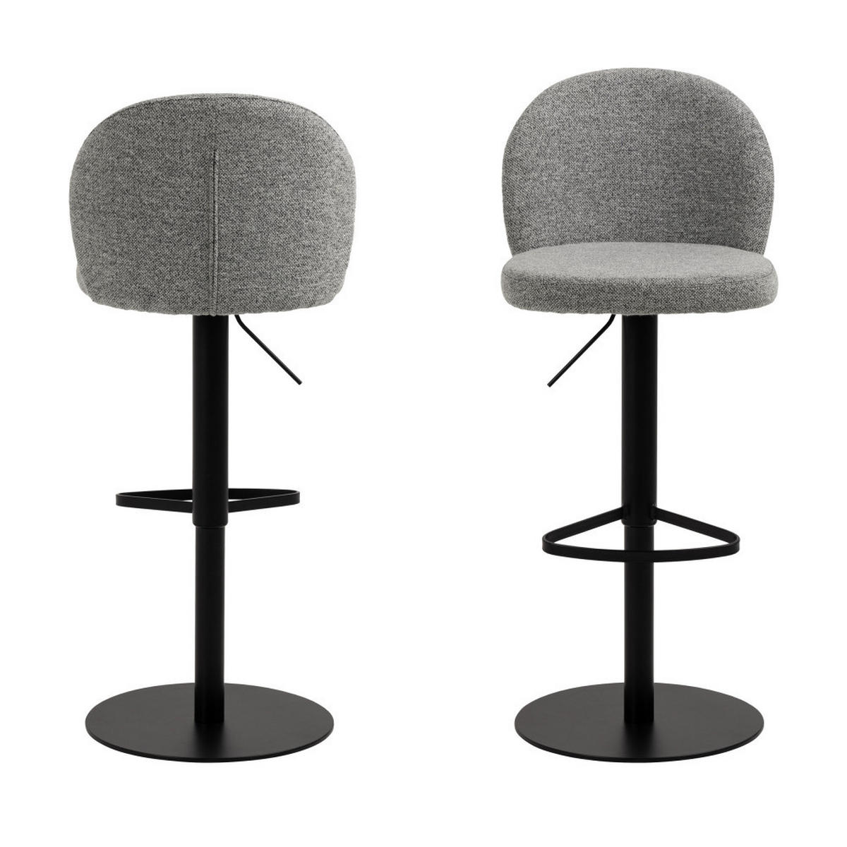 HOCKER aus Stoff und Metall, verstellbar, Höhe 55-80 cm - Colobura - Grau - Grau, Textil (44/109/50cm) - Drawer