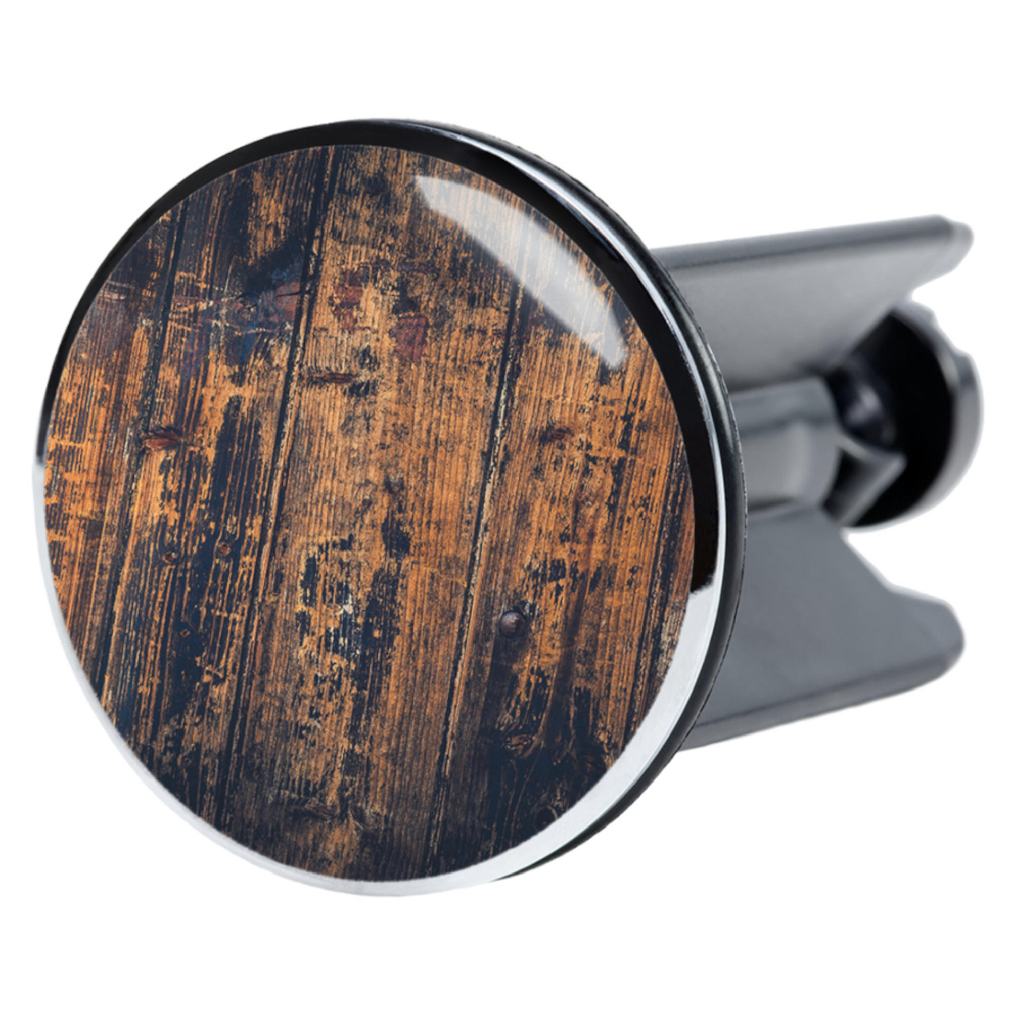 WASCHBECKENSTÖPSEL Vintage - Braun, Kunststoff/Metall (4/7/7cm) - Sanilo