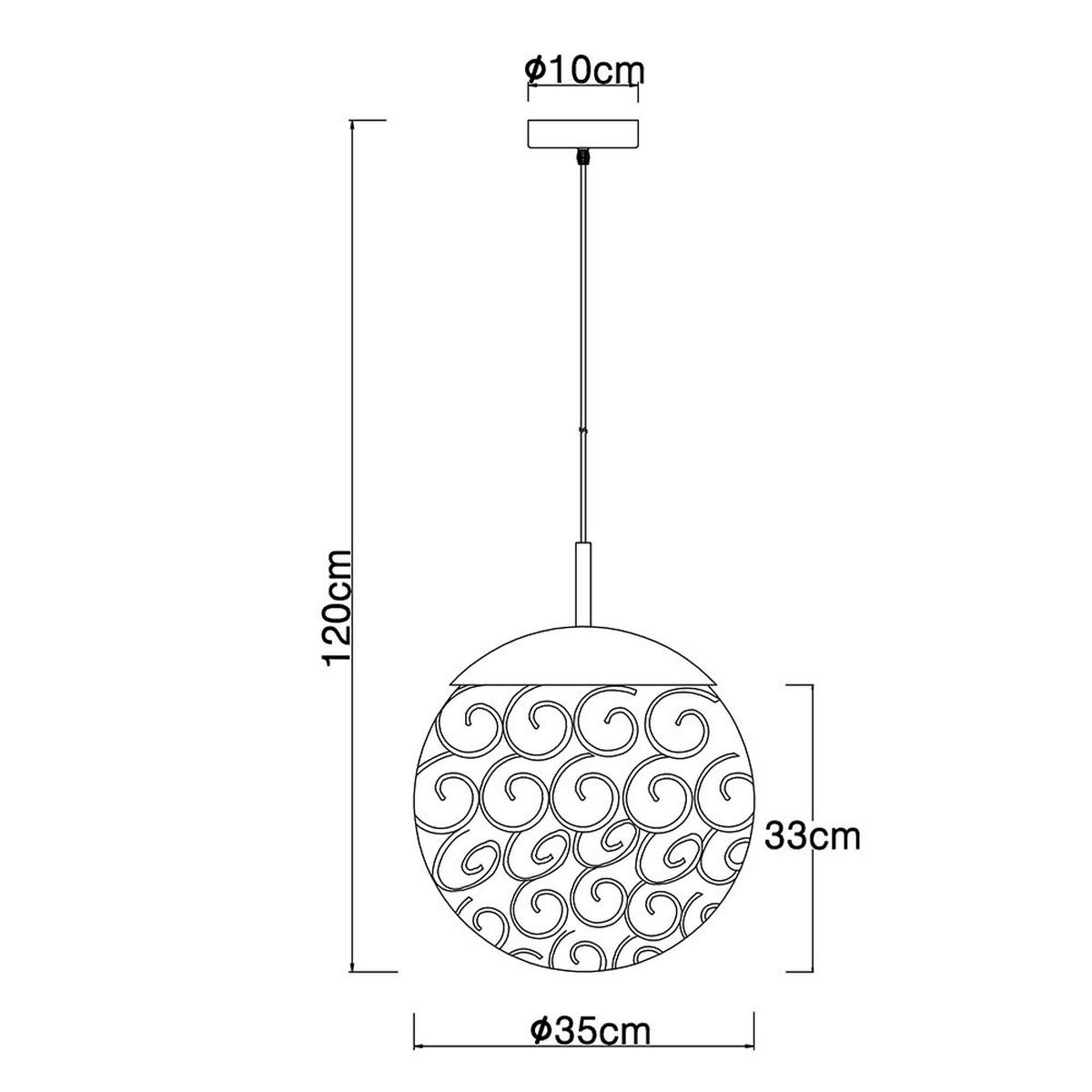 LED HÄNGELEUCHTE Metall Glas Gold - Goldfarben, Metall (35/35/120cm) - Globo Lighting