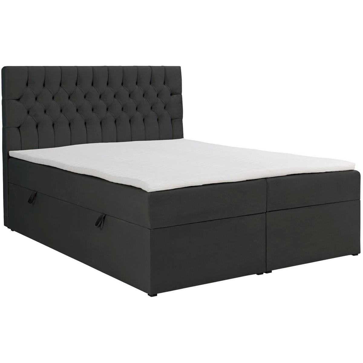 BOXBETT Daissy Dunkelgrau Samt 140x200 cm - Dunkelgrau, Textil (140/200cm) - Selsey