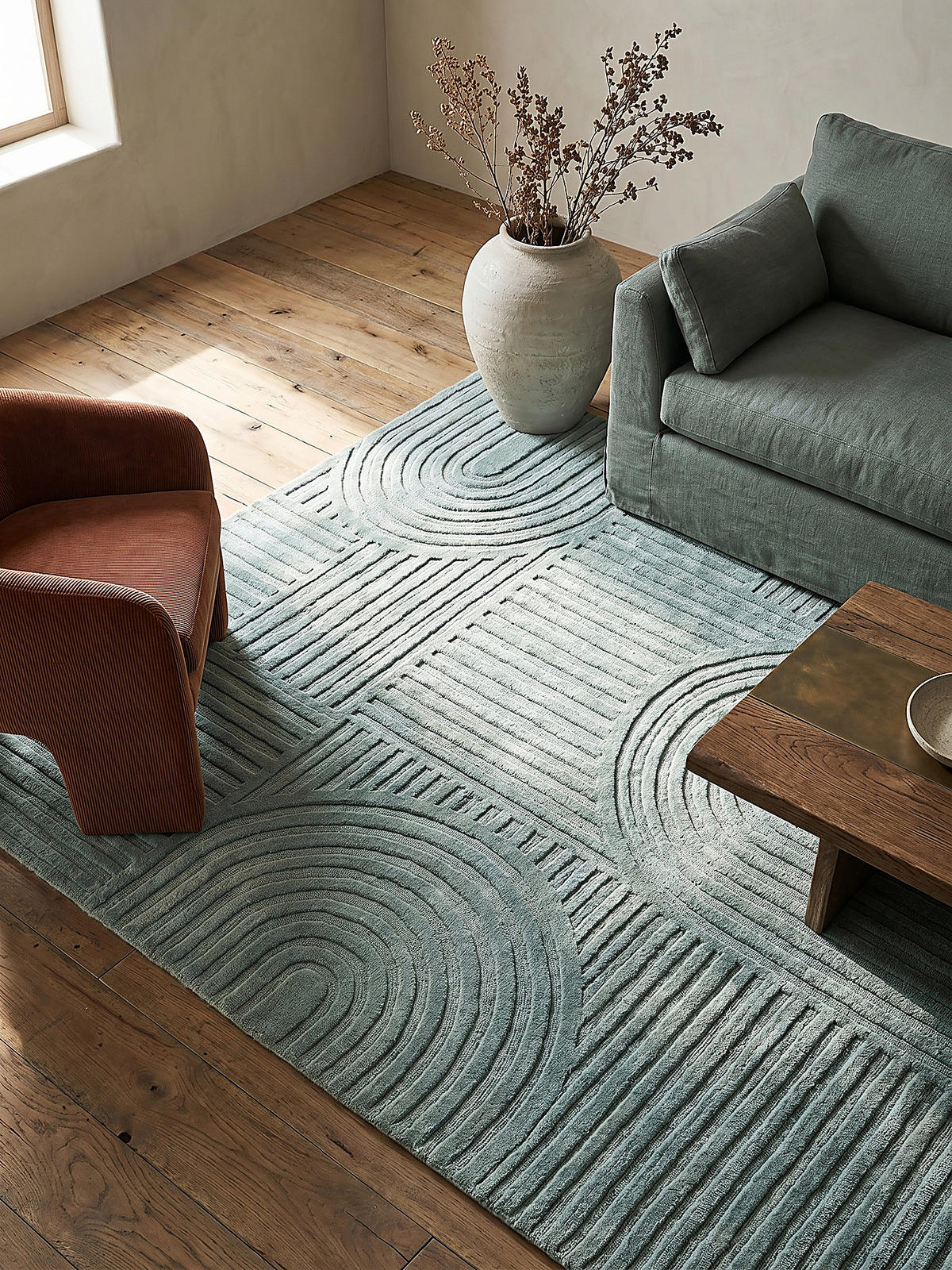 WOLLTEPPICH LEVEN 160/230 cm - Blau, Textil (230/160cm) - KADIMA DESIGN