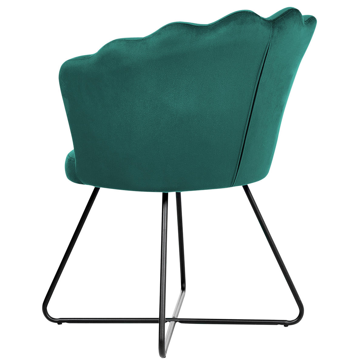 SESSEL Samtstoff Grün Lovelock - Grün, Textil/Metall (67/86/70cm) - Beliani