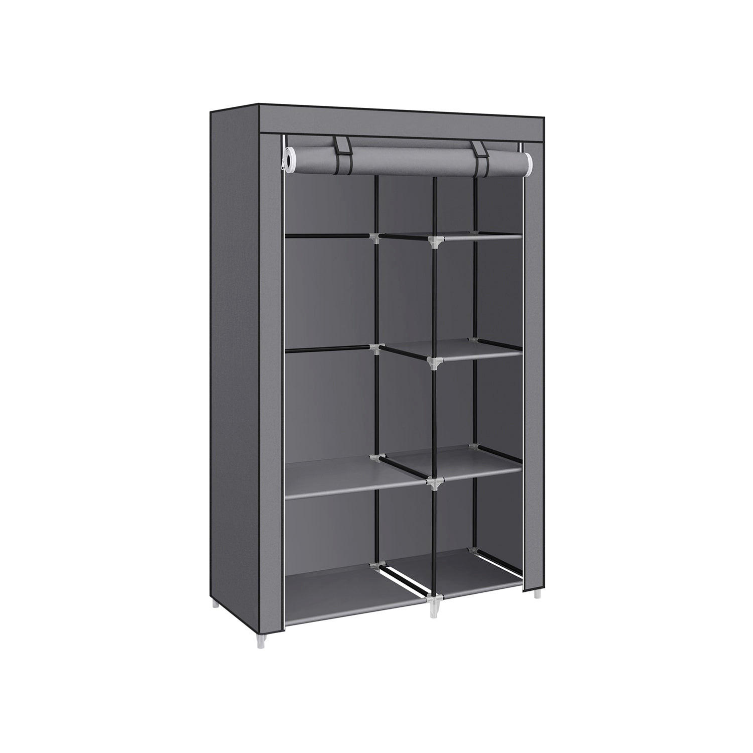 STOFFSCHRANK Moroni - Dunkelgrau, Kunststoff (105/168/45cm) - Hansiro