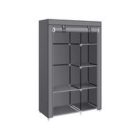 STOFFSCHRANK Moroni - Dunkelgrau, Kunststoff (105/168/45cm) - Hansiro