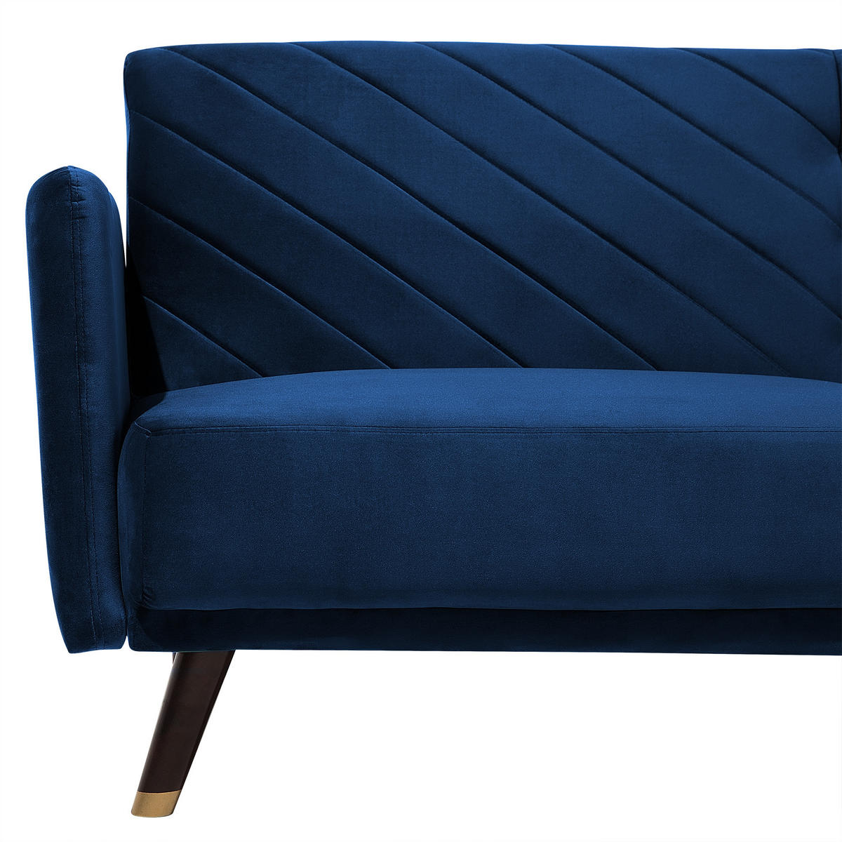3-SITZER-SCHLAFSOFA Samtstoff Blau Senja - Hellblau, Textil (200/87/95cm) - Beliani