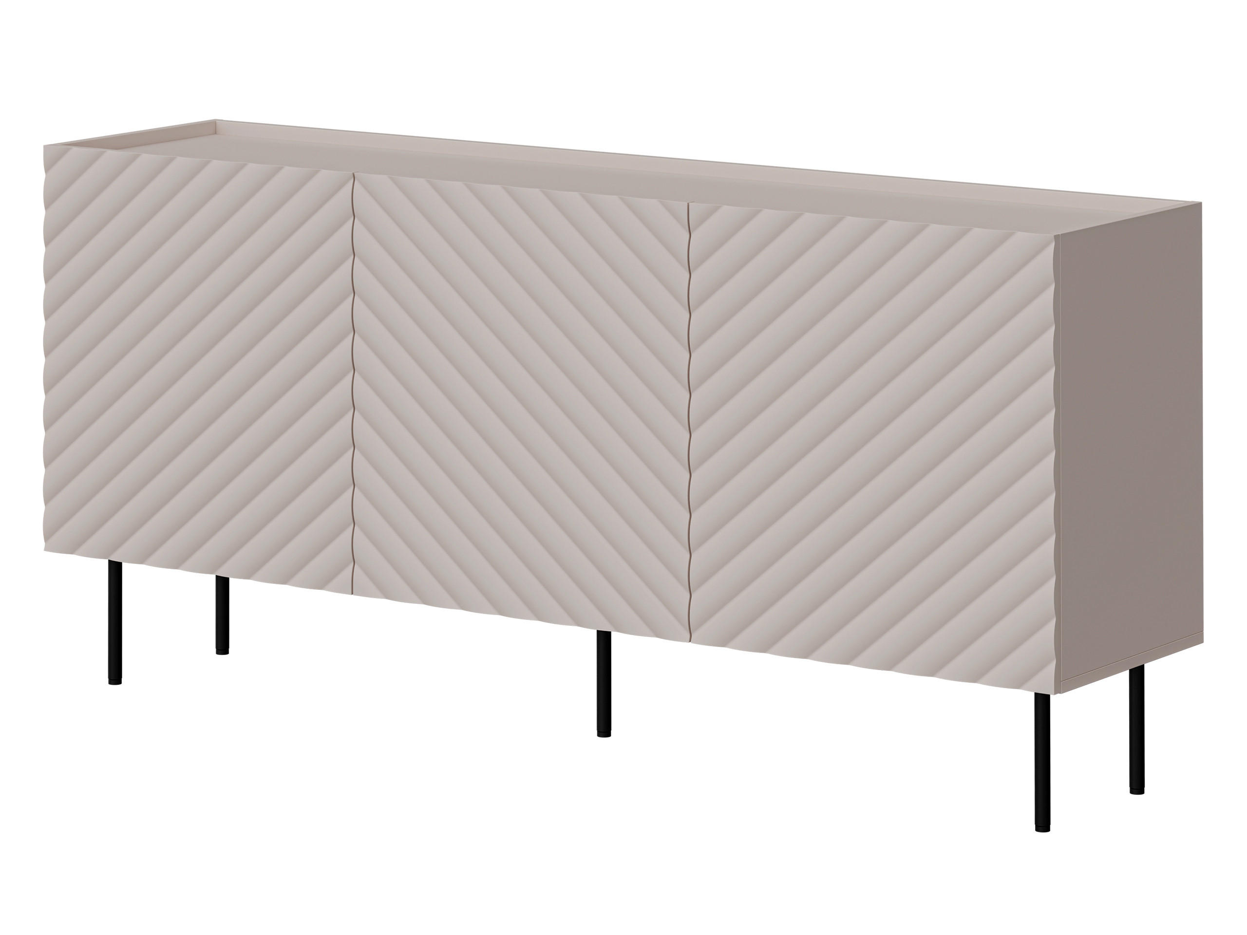 SIDEBOARD Lucca 165 3D - Kaschmir/Schwarz, Holz/Holzwerkstoff (166/80/40cm) - MIRJAN24