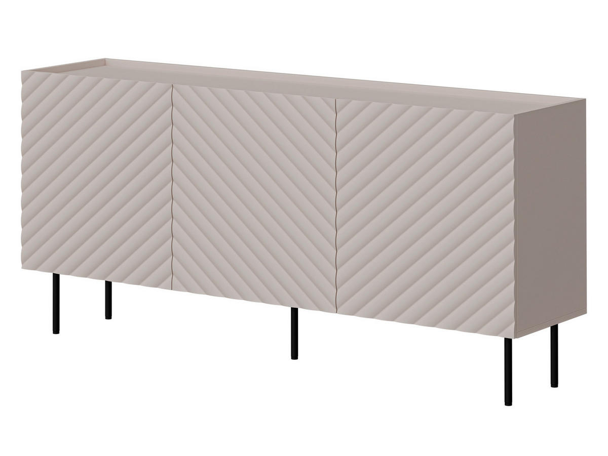 SIDEBOARD Lucca 165 3D - Kaschmir/Schwarz, Holz/Holzwerkstoff (166/80/40cm) - MIRJAN24