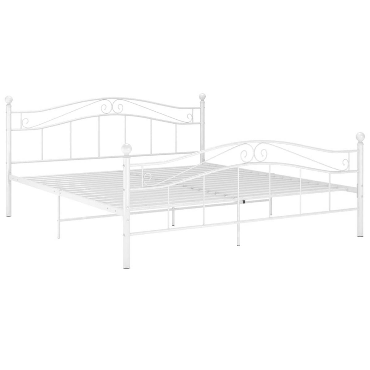 BETT Weiss Metall 180/200 Cm - Weiß, Metall (180/200cm) - vidaXL