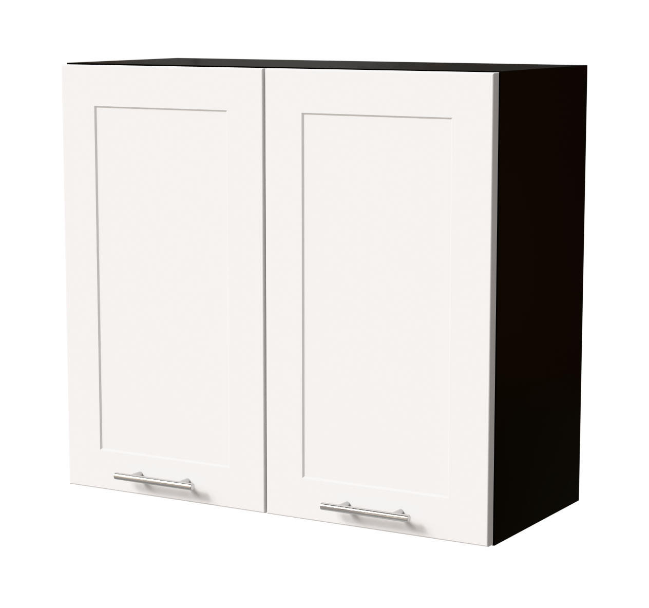 Feldmann-Wohnen Hängeschrank Weiß, Schwarz 80x72x32.5 cm