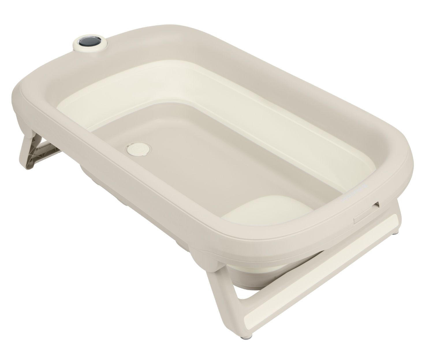 BABYWANNE Rio faltbar grau rutschfest Wasserablauf Thermometer ab Geburt - Grau, Kunststoff (51/83cm) - Kikka boo