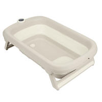 BABYWANNE Rio faltbar grau rutschfest Wasserablauf Thermometer ab Geburt - Grau, Kunststoff (51/83cm) - Kikka boo