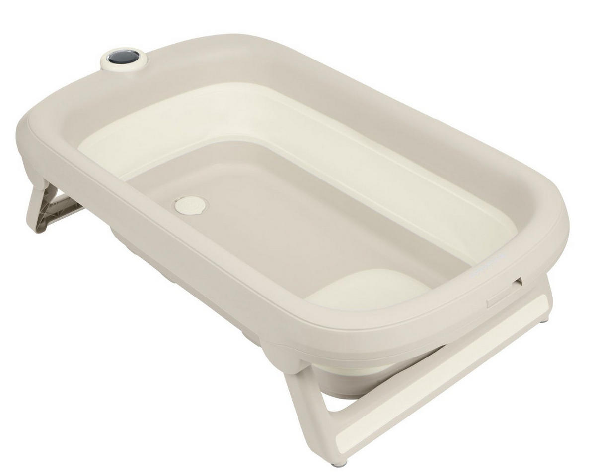 BABYWANNE Rio faltbar grau rutschfest Wasserablauf Thermometer ab Geburt - Grau, Kunststoff (51/83cm) - Kikka boo