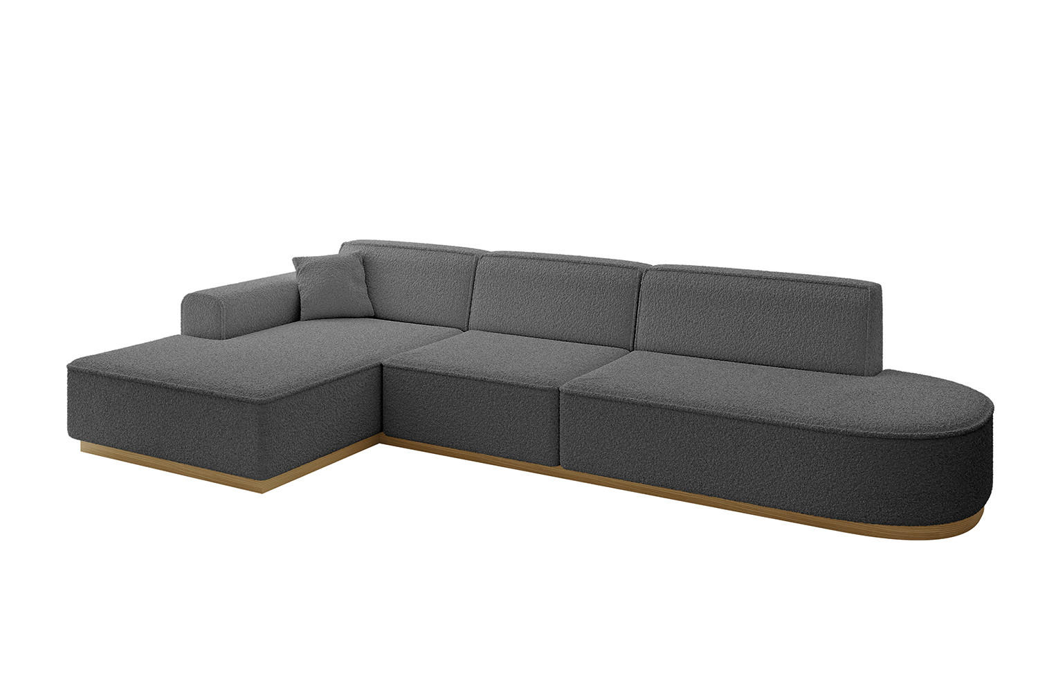 ECKSOFA Ottomane Links IREA-L2-v2 - 327x165x80 cm Grau - Olivgrün, Holzwerkstoff/Textil (327/165cm) - ALTDECOR
