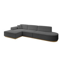 ECKSOFA Ottomane Links IREA-L2-v2 - 327x165x80 cm Grau - Olivgrün, Holzwerkstoff/Textil (327/165cm) - ALTDECOR