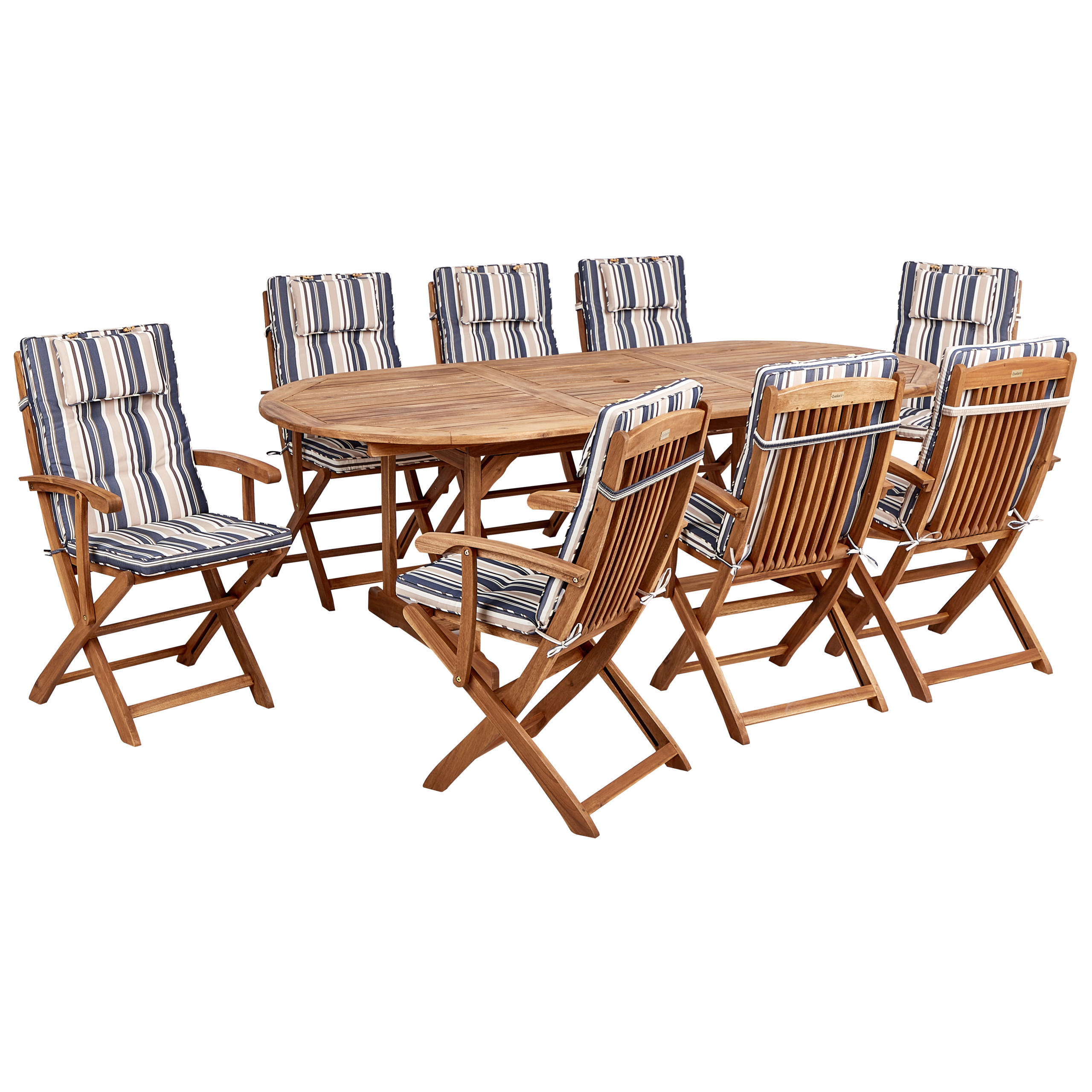 Beliani Gartenmöbel-Set Beige, Blau, Hellbraun, Mehrfarbig