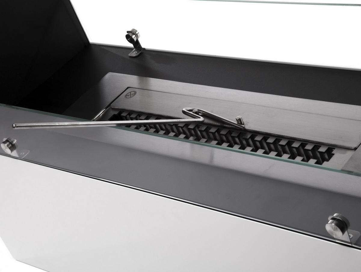 BIOETHANOL-KAMIN Weiß Bodenmodell inklusive 3 L Brennblock - Weiß, Metall (100/70/30cm) - Purline