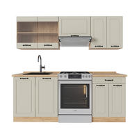 KÜCHENZEILE R-Line, Sand Landhaus/Goldkraft Eiche, 200 cm Arbeitsplatte Goldkraft Eiche - Honigeiche/Beige, Holzwerkstoff (200/81.6/60cm) - Vicco