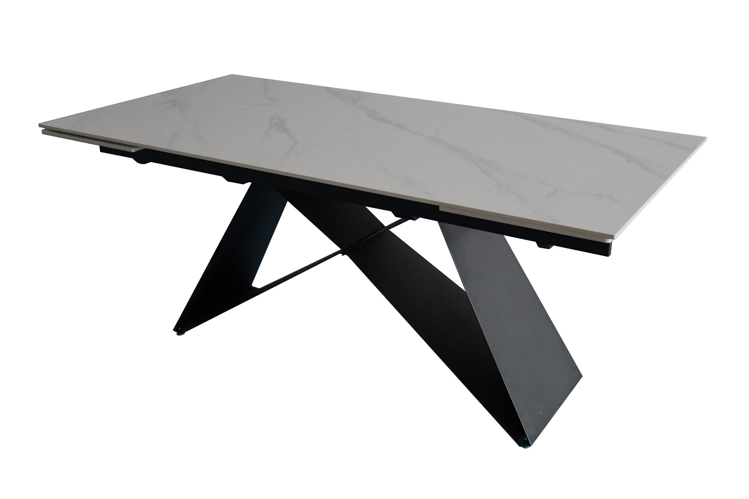 ESSTISCH MILLIE - Schwarz/Weiß, Keramik (90/180/76cm) - SAM