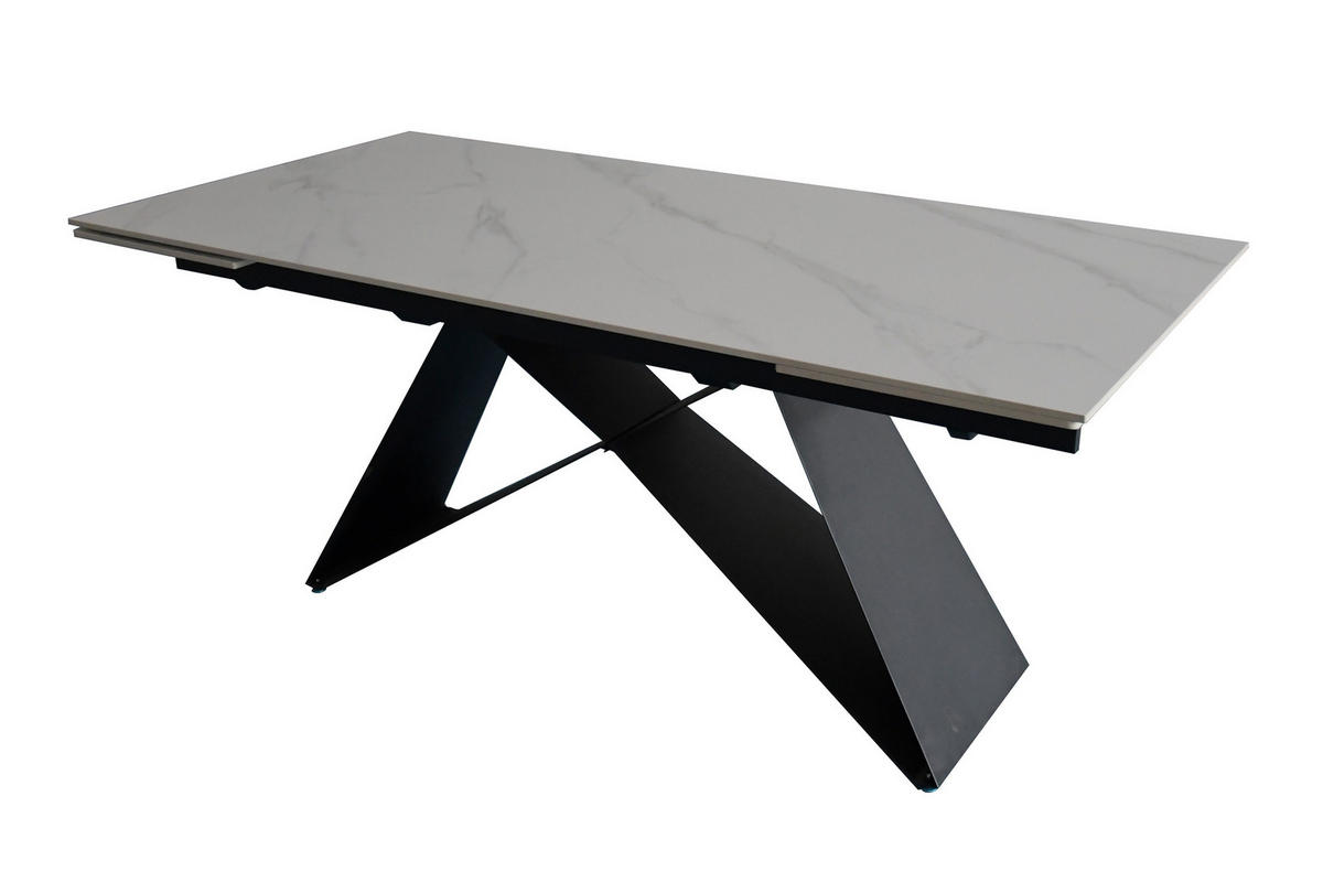 ESSTISCH MILLIE - Schwarz/Weiß, Keramik (90/180/76cm) - SAM