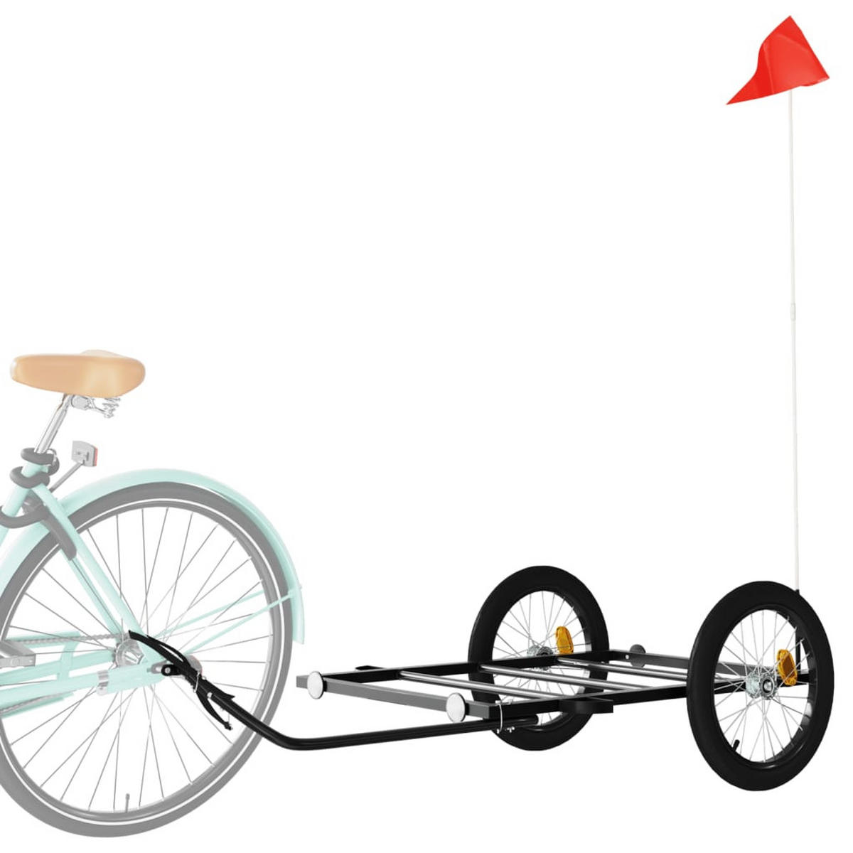 FAHRRADANHÄNGER Schwarz 135/68/37 Cm Eisen - Schwarz, Metall (68/37/135cm) - vidaXL