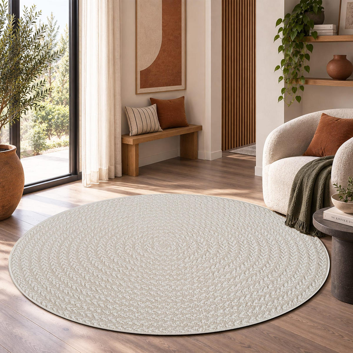 OUTDOORTEPPICH 200/200 cm Waregem 627 - Creme, Kunststoff (200/200cm) - Paco Home