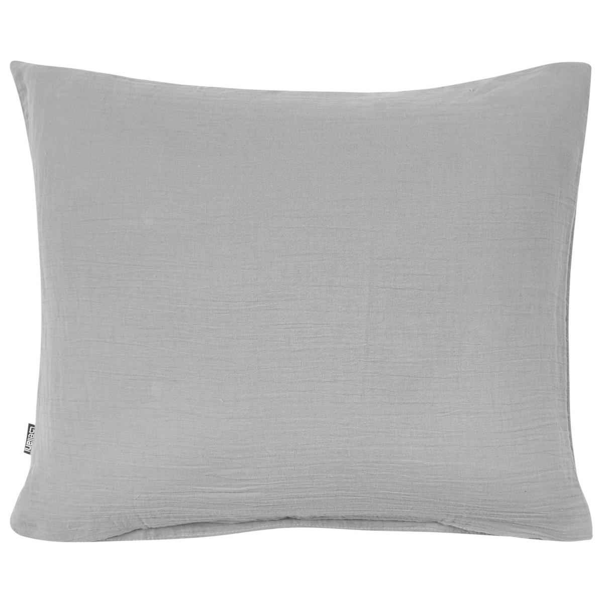 BETTWÄSCHE-SET 150/200 cm Baumwollmusselin Hellgrau Sumner - Hellgrau/Grau, Textil (150/200cm) - Beliani
