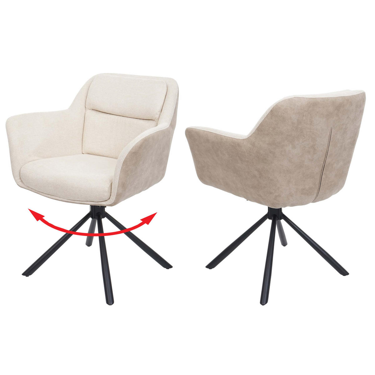 ESSZIMMERSTUHL Cremeweiß - Weiß, Textil (65/83/57cm) - MCW