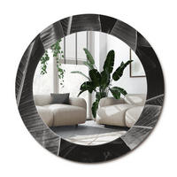 SPIEGEL Rund Ø 60 cm mit Aufdruck - Grau, Glas (60/60/0.4cm) - Wallfluent