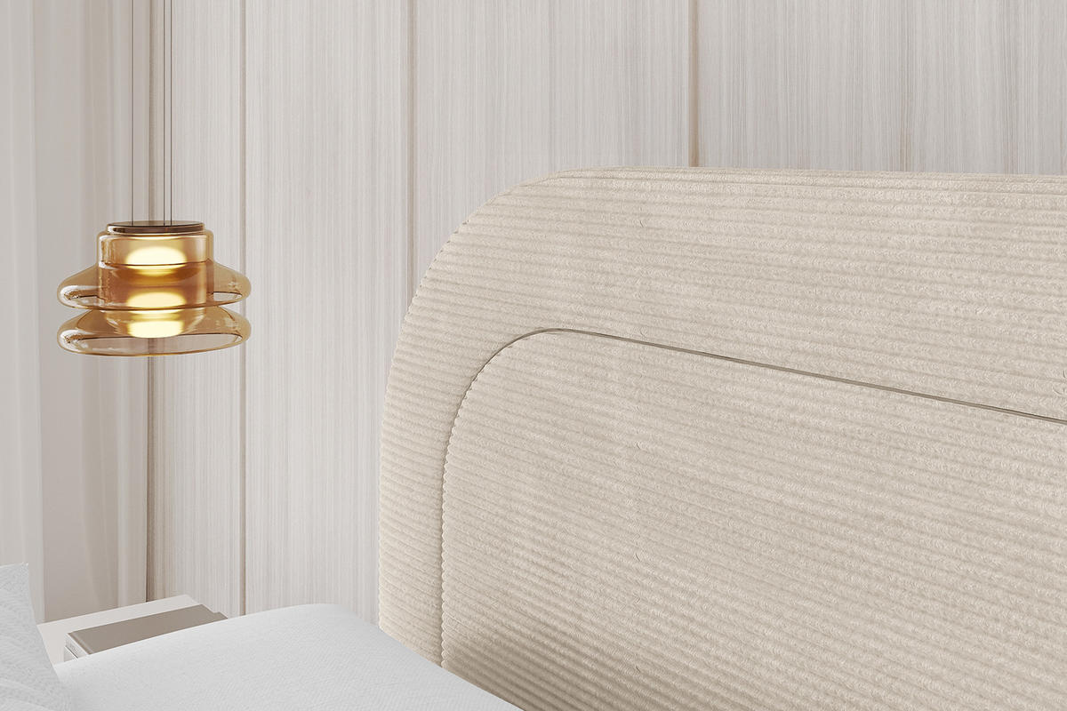 POLSTERBETT mit Bettkasten und Lattenrost, Boxbett ohne Matratze - LERIS 120x200 Beige - Creme, Holzwerkstoff/Textil (120/200cm) - ALTDECOR