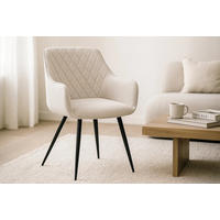 ARMLEHNSTUHL ELLI - Schieferfarben/Anthrazit, Textil/Metall (63/92/62cm) - SAM