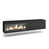 LOWBOARD, Tv-Schrank Elektrokamin XXL, Hängend, schwarz, 208/35/45cm - Multicolor/Schwarz, Holzwerkstoff (208/45/35cm) - Skraut Home
