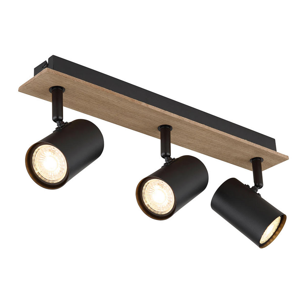 LED DECKENLEUCHTE Linca Holz Schwarz - Braun, Metall (41/6/15.2cm) - Globo Lighting