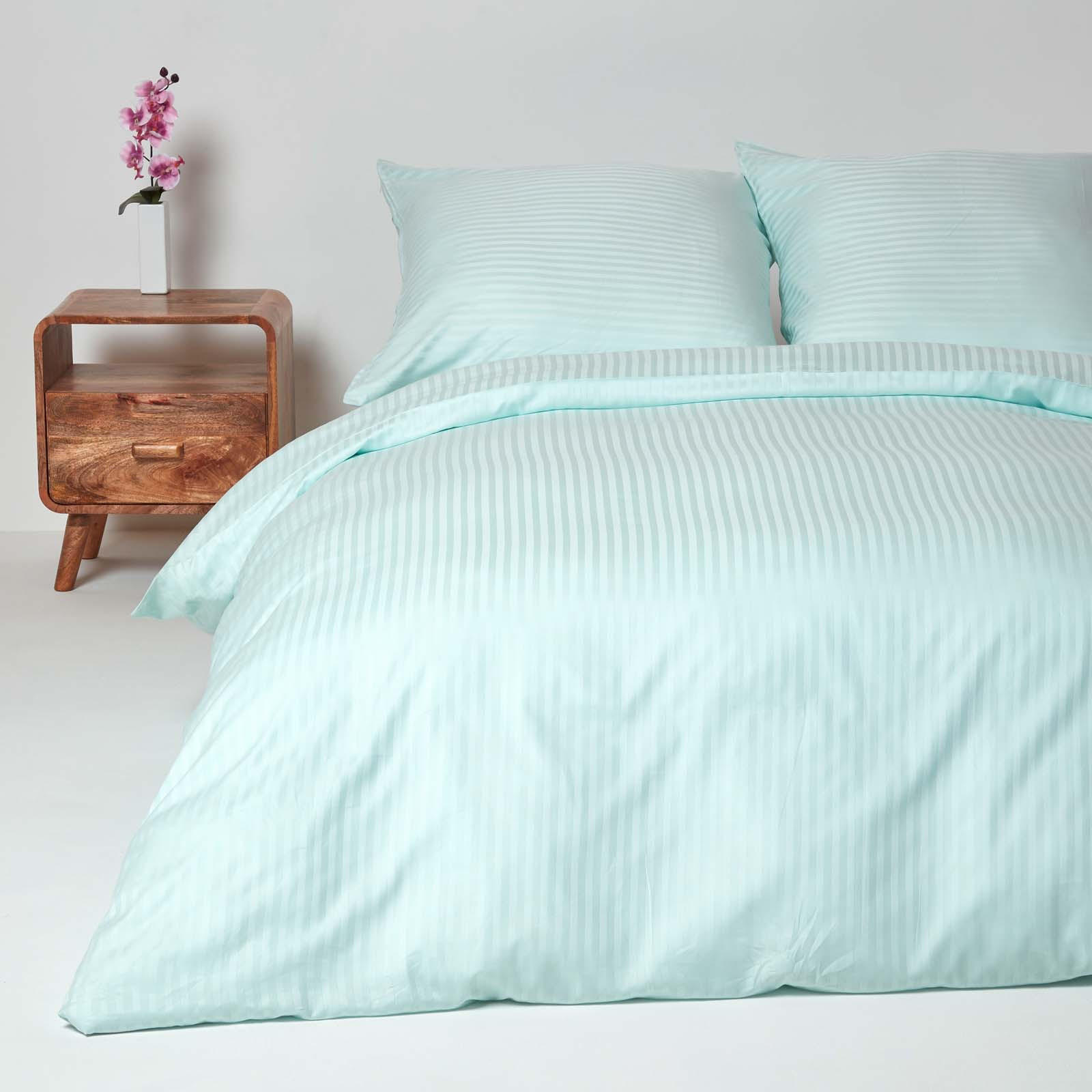 BETTWÄSCHE Damast Fadendichte 330 - Blau, Textil (240/220cm) - Homescapes