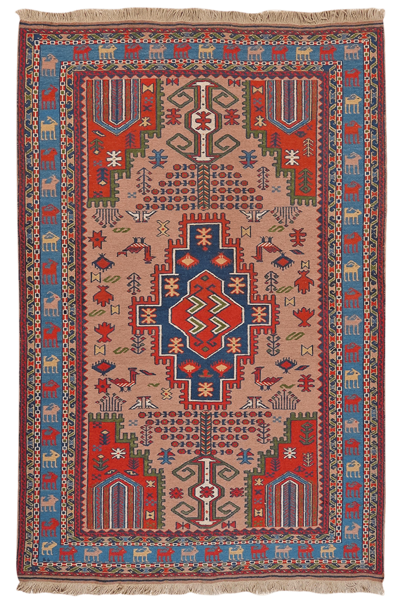 Looma Kelim-Teppich Beige 125x185 cm