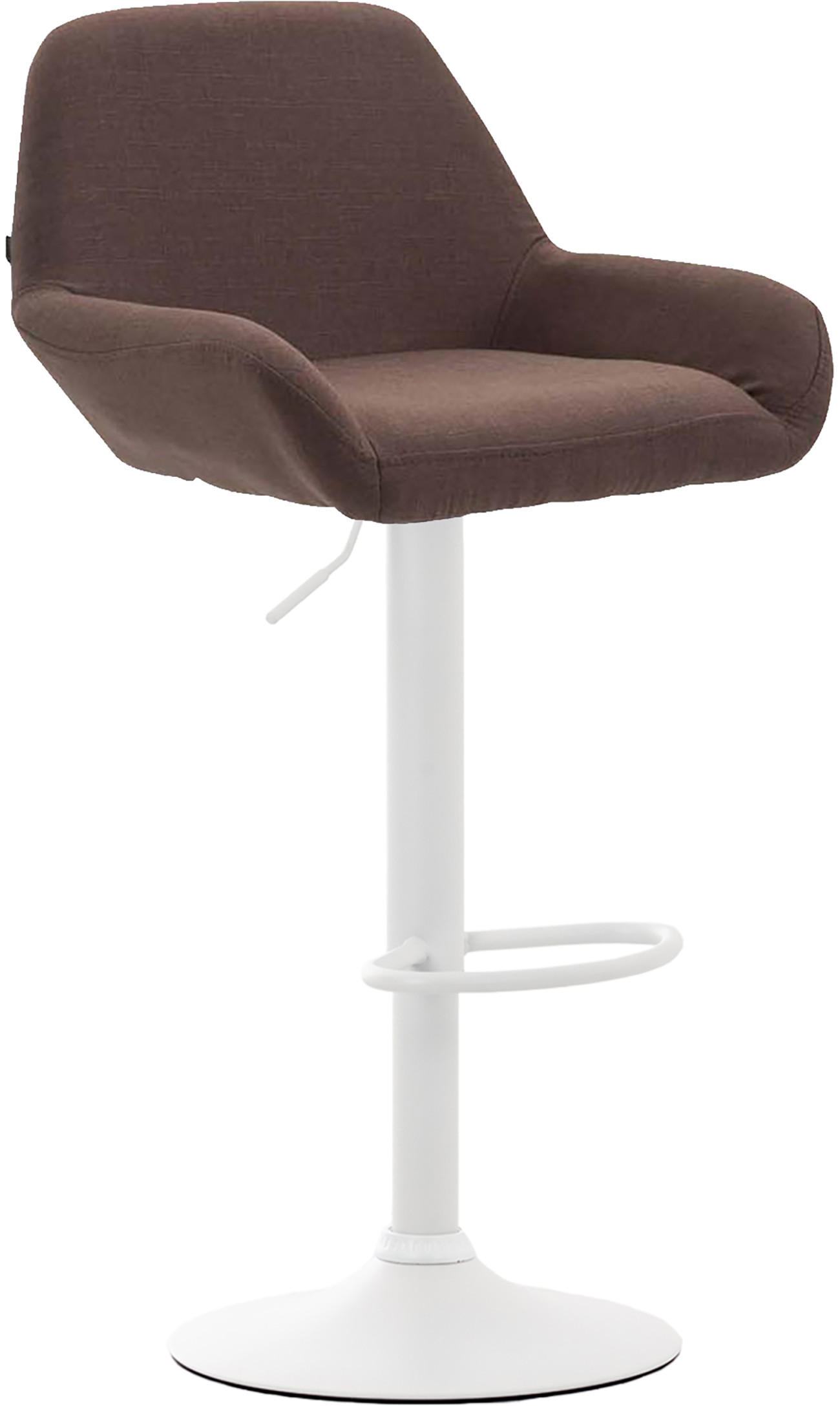 BARHOCKER DUBLIN Braun Stoff Weiß - Braun, Textil/Metall (51/89/52cm) - DELUKE