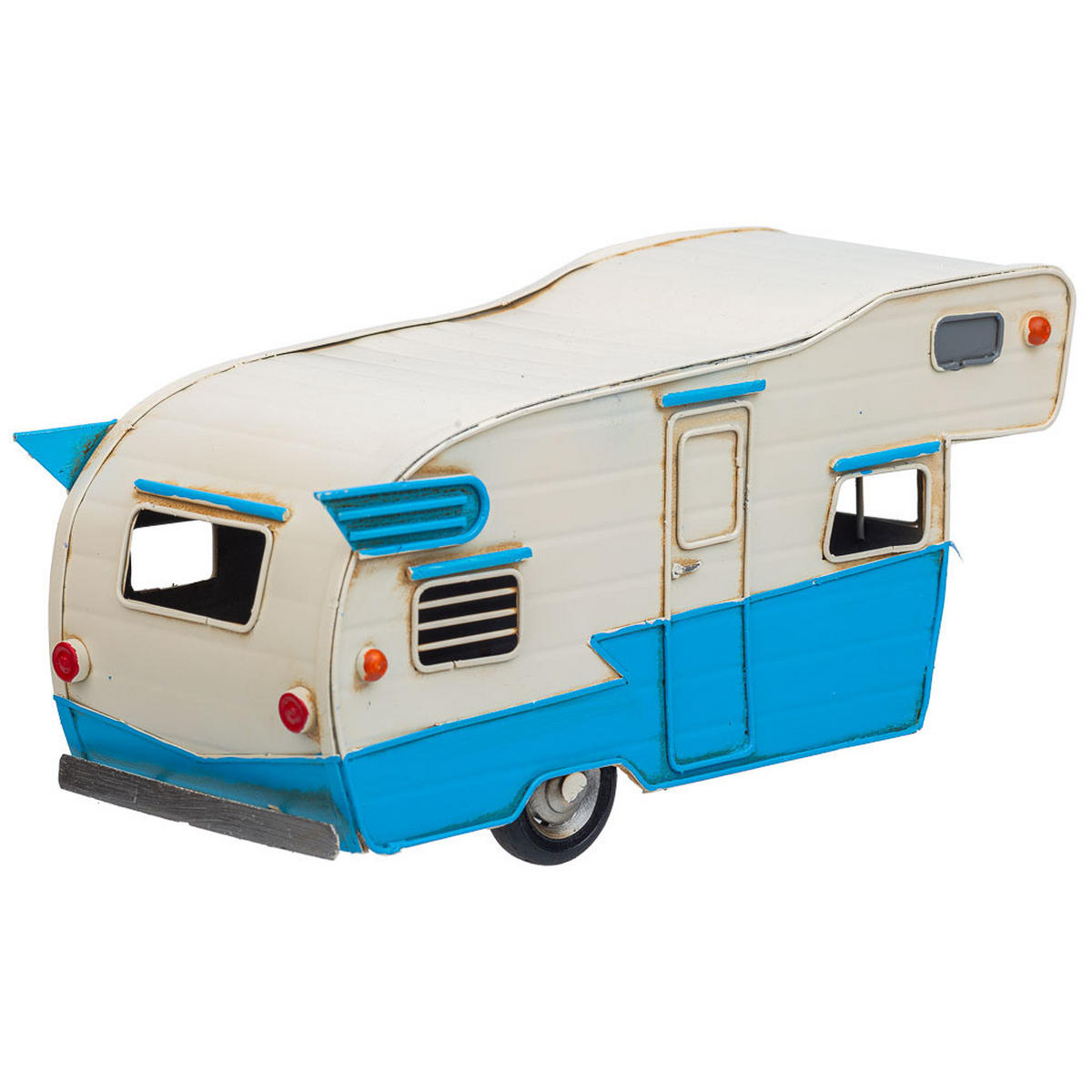 WOHNWAGEN aus metall 28x13x15cm - Blau, Metall (28/15/12.5cm) - Wanderlust