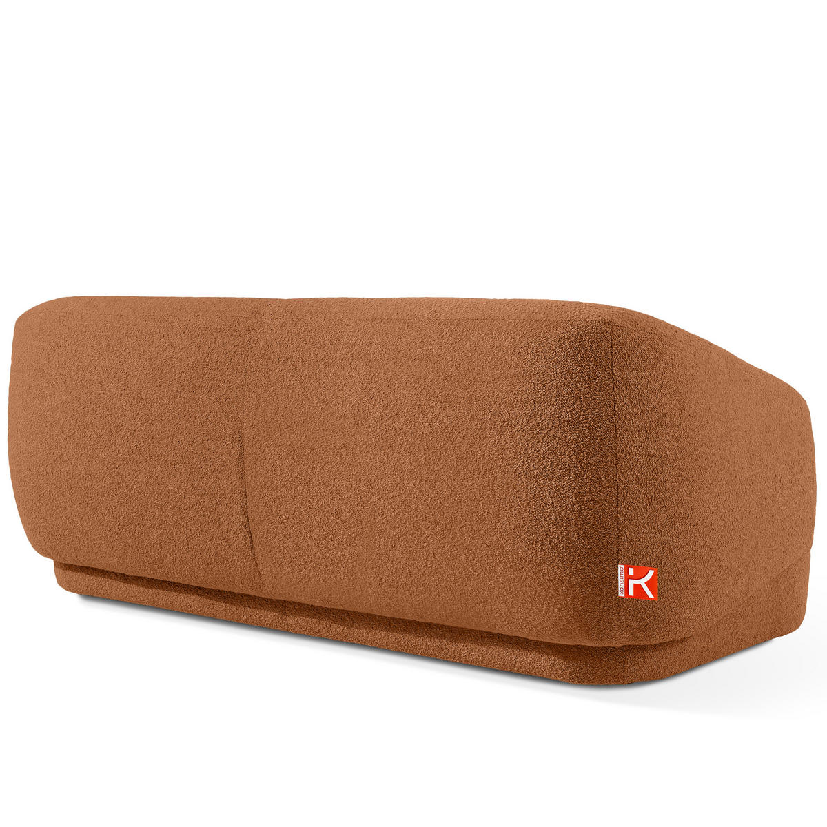 EINZELSOFA VIRA, Rost, Bouclé - Rotbraun/Schwarz, Holz/Holzwerkstoff (210/84/100cm) - KONSIMO®