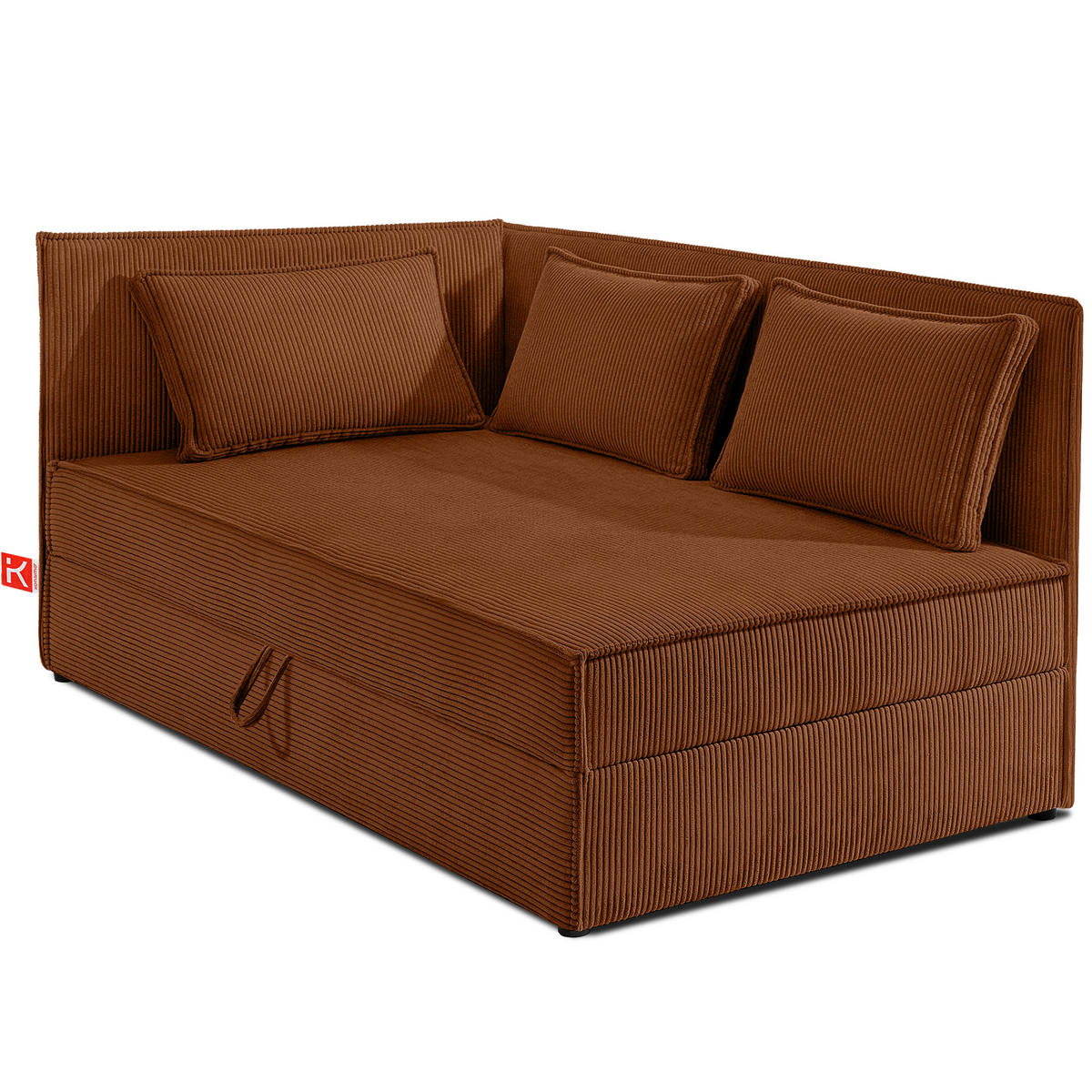 JUGENDBETT ROTI Einzelbett mit Bettkasten, 90x200cm, Bett mit Bonellmatratze, mit Rückenlehne - Rot/Schwarz, Holz/Holzwerkstoff (92/200cm) - KONSIMO®