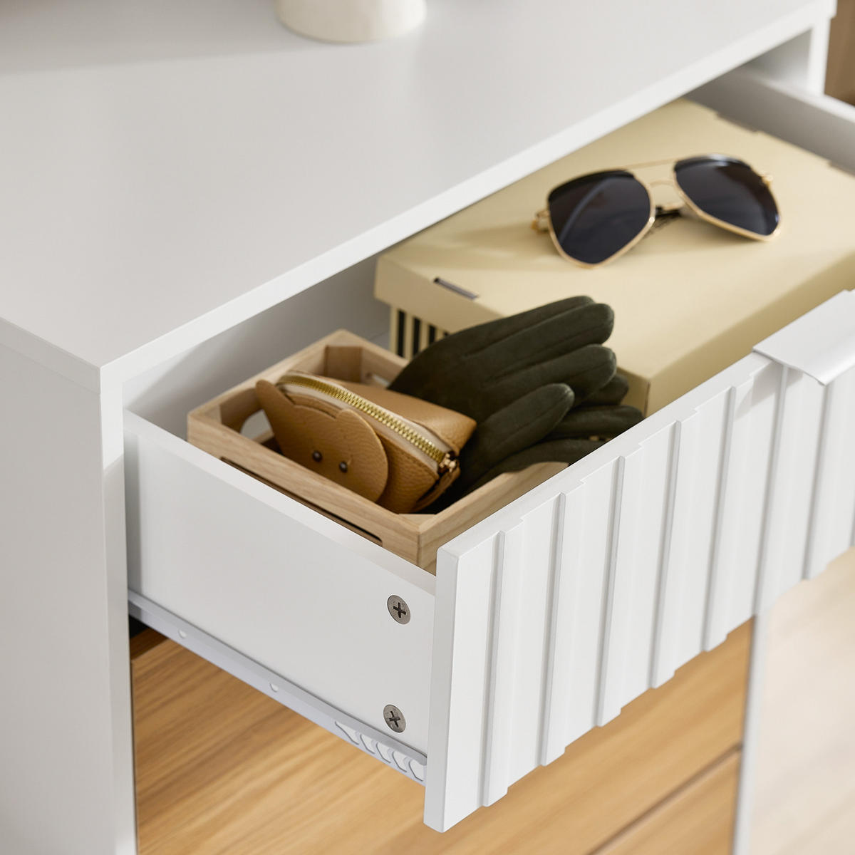 SCHUHSCHRANK Weiß-Natur - Weiß/Naturfarben, Holzwerkstoff/Metall (60/110/35cm) - SoBuy