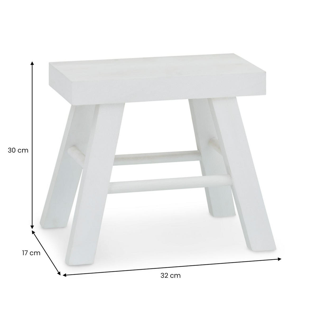 HOCKER ROSAL weiß - Weiß, Holz (32/30/17cm) - CARO-Möbel