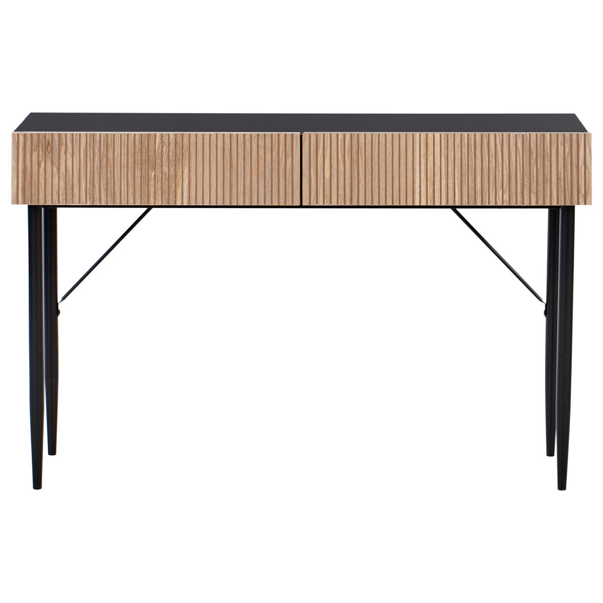 KONSOLENTISCH Schwarz/Braun Blythe - Schwarz/Braun, Holzwerkstoff (35/120/75cm) - Beliani