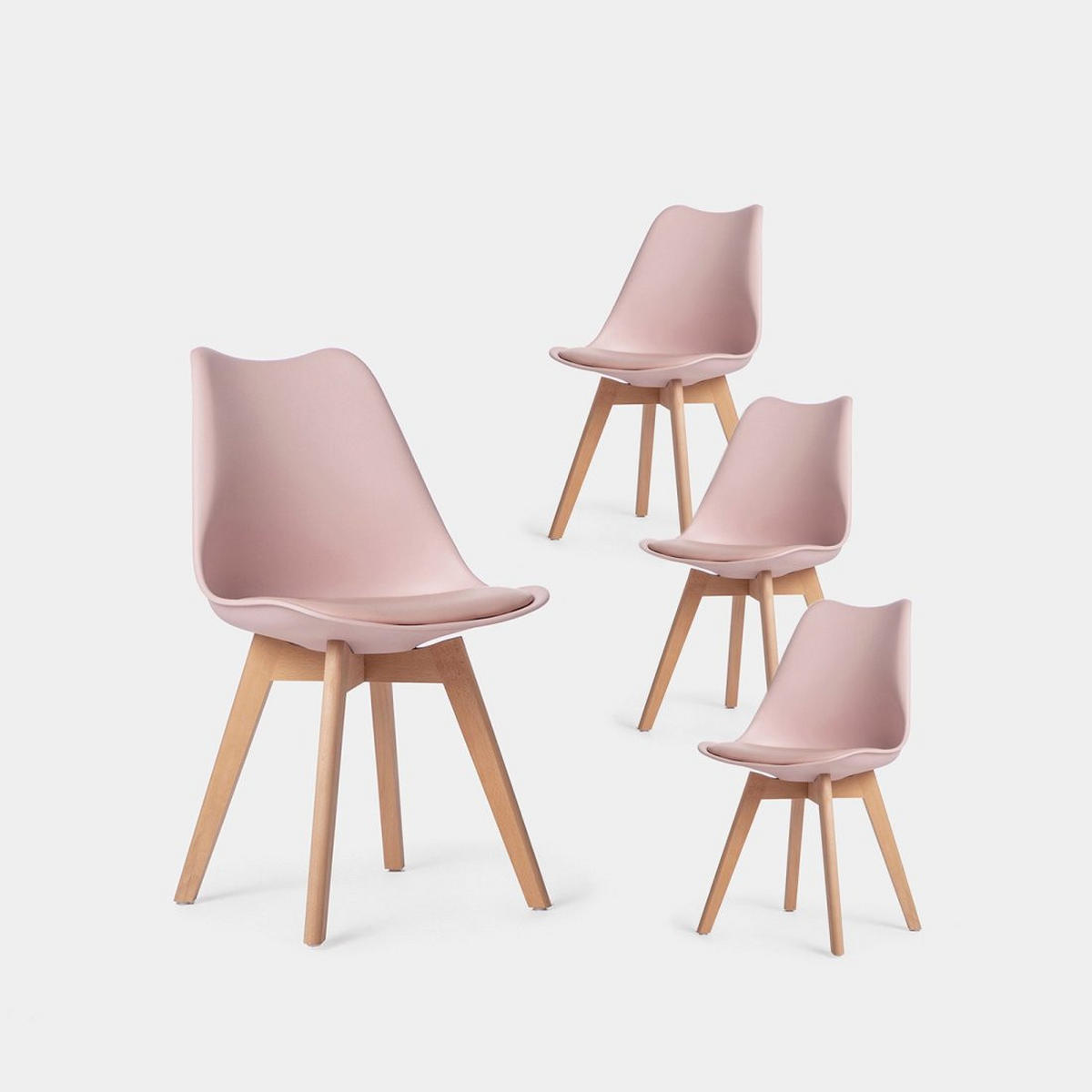KÜCHENSTUHL Kler Rosa 49 cm x 81 cm 4er-Set - Pink, Kunststoff (49/81/57cm) - Klast Home