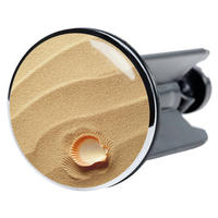 WASCHBECKENSTÖPSEL Clam - Braun, Kunststoff/Metall (4/7/7cm) - Sanilo