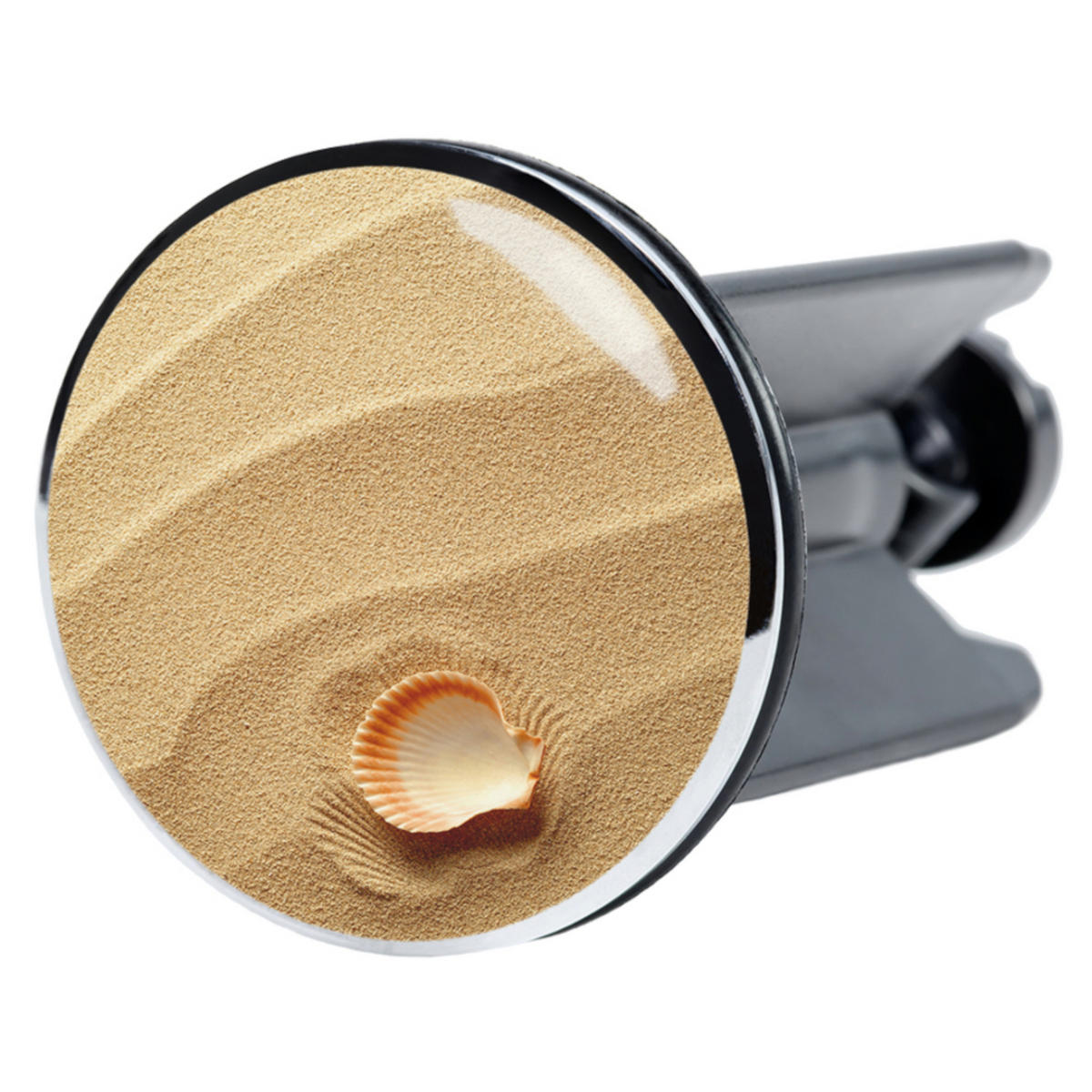 WASCHBECKENSTÖPSEL Clam - Braun, Kunststoff/Metall (4/7/7cm) - Sanilo