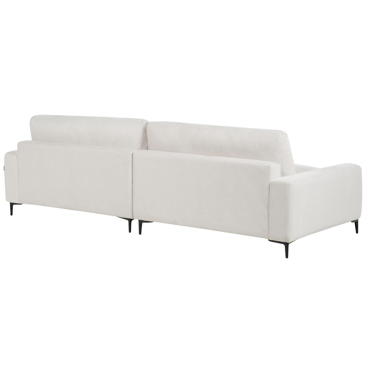3-SITZER-ECKSOFA cremeweiß rechtsseitig Maloy - Schwarz/Weiß, Textil (272/189cm) - Beliani