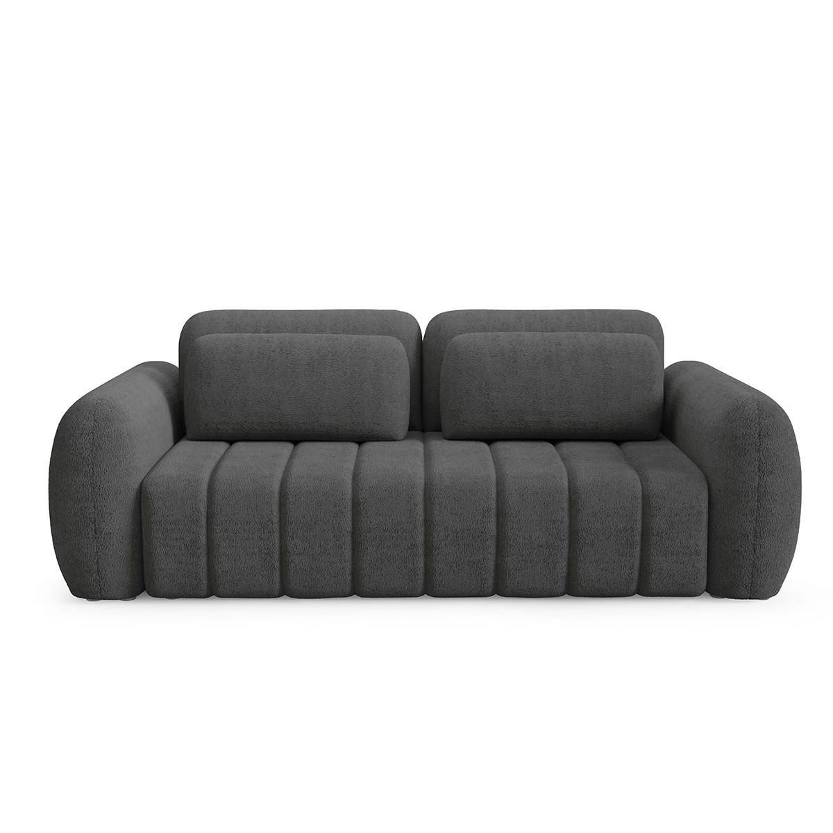 SOFA Cesar 3 Sitzplätze Dunkelgrau - Grau, Holz (266/95/110cm) - Petits-meubles